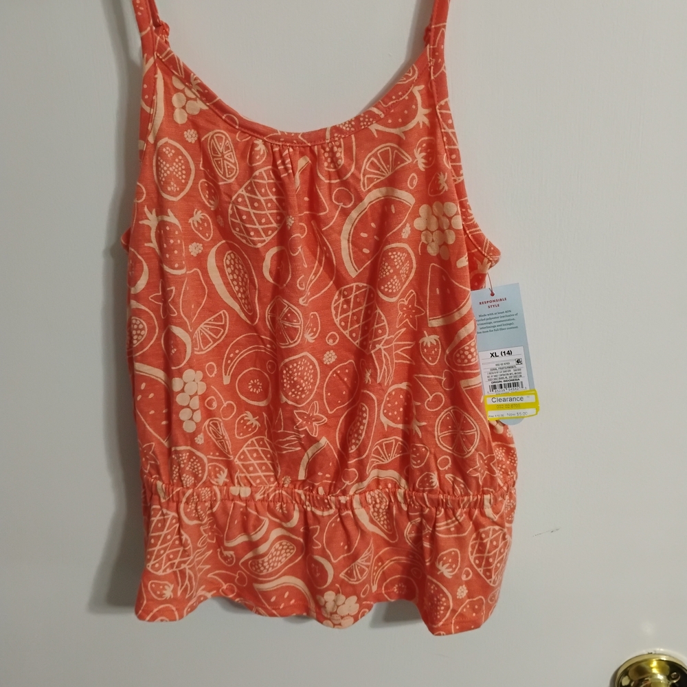 Cat & Jack Coral Fruit-Print Tank Top for Kids